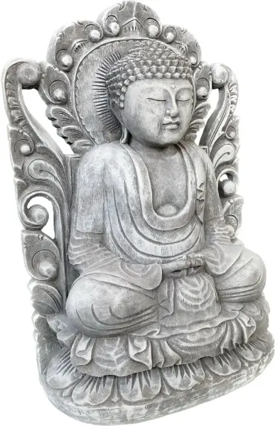 Product image 8 of the product “Bodhi - Buddh, seated in front of relief, 52 cm H | cast stone ”